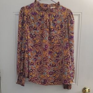 JODIFL Floral Blouse - Purple and Yellow
